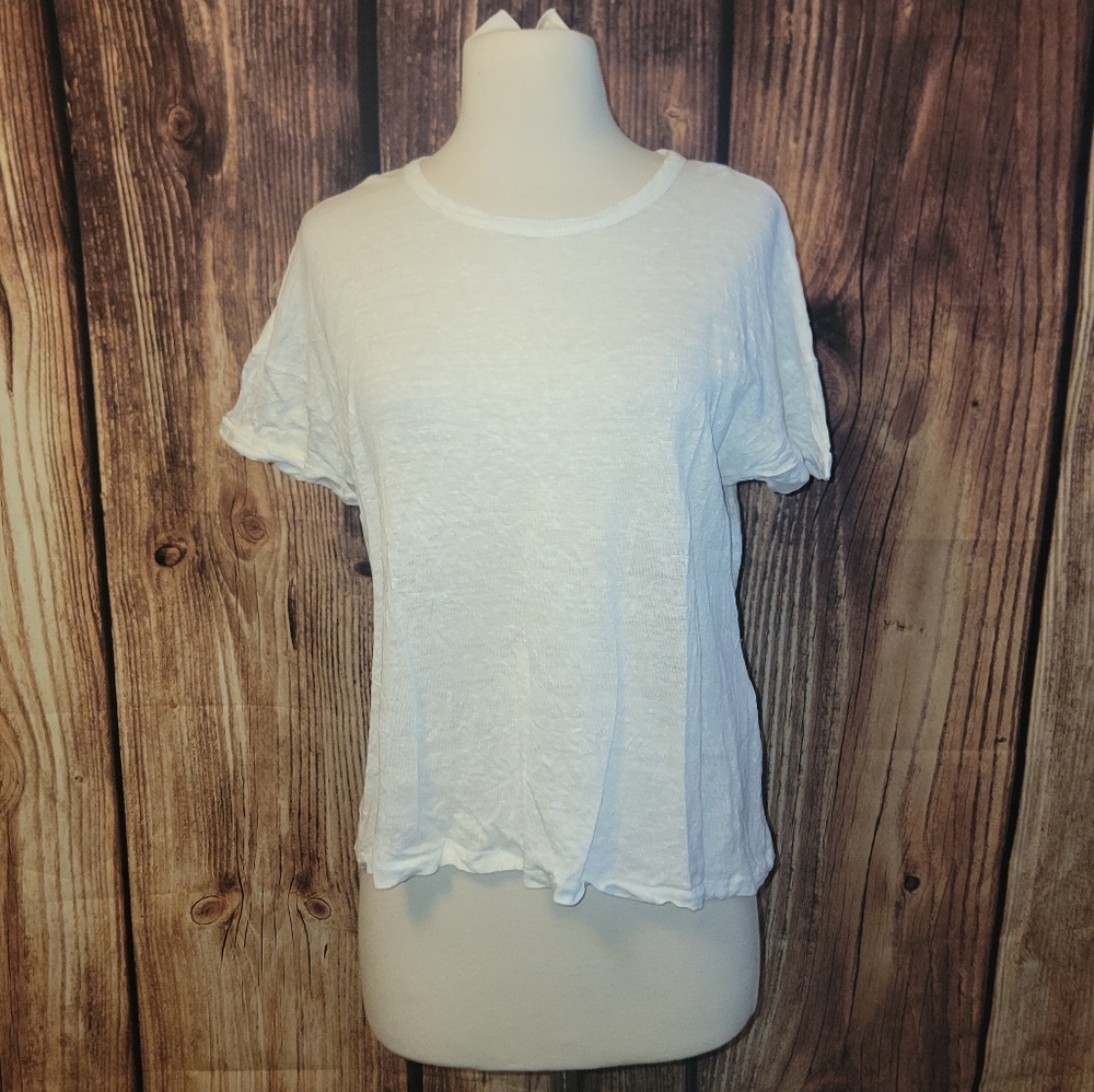Rag & Bone Linen TShirt Size S White